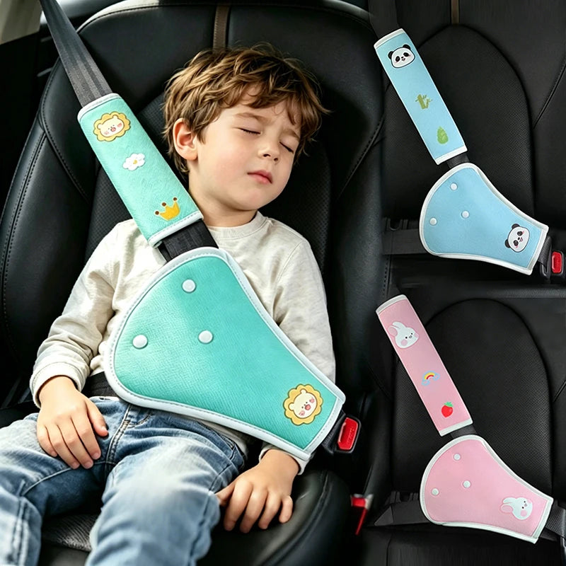 Universal Cartoon Car Seat Belt Cover Set Adjustable Car Safety Belt Cover Shoulder Pad for Kids Adults Car Interior Accessories