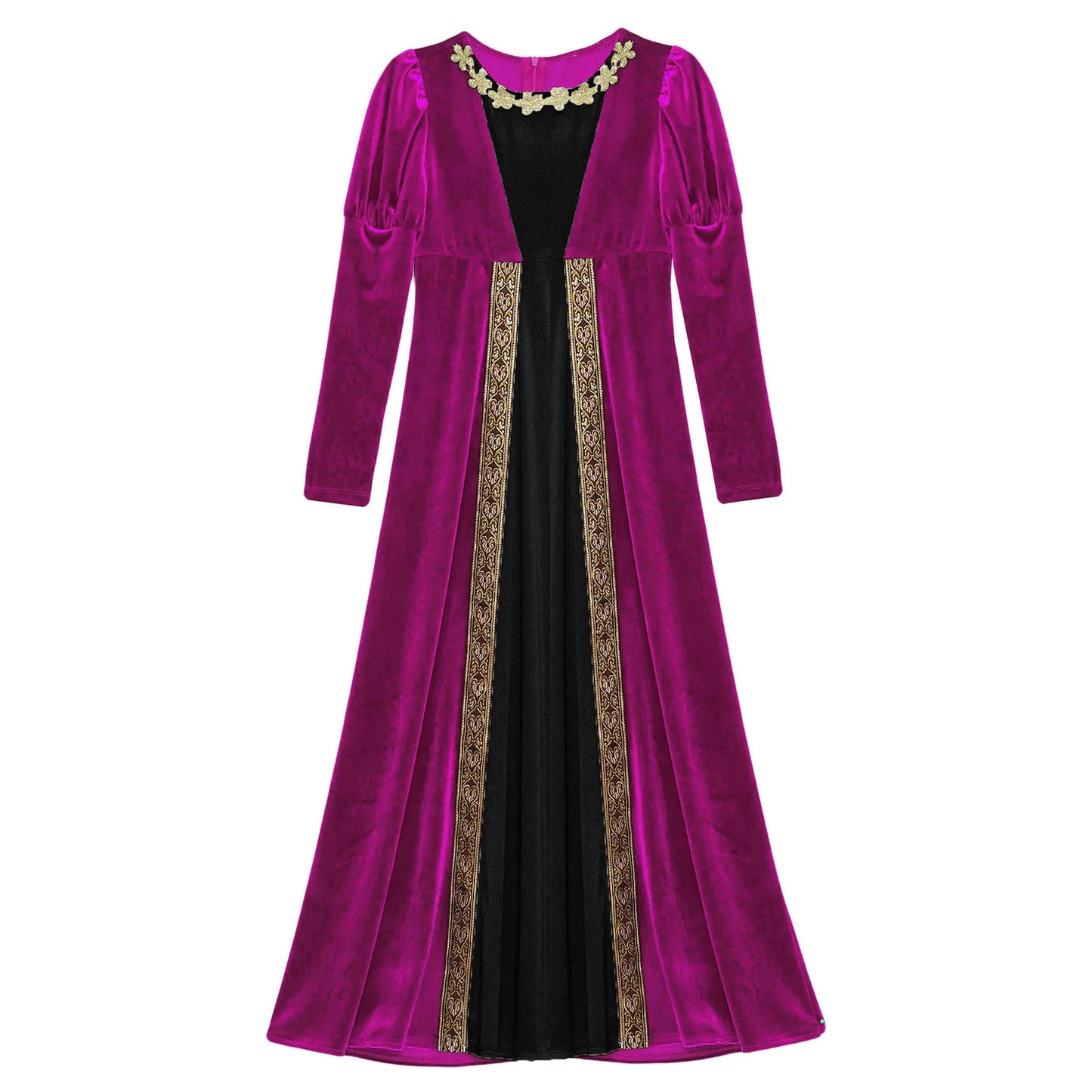 Children Girls Halloween Medieval Renaissance Vampire Cosplay Costume Ancient Roman Princess Dress Long Sleeve Retro Velvet Gown