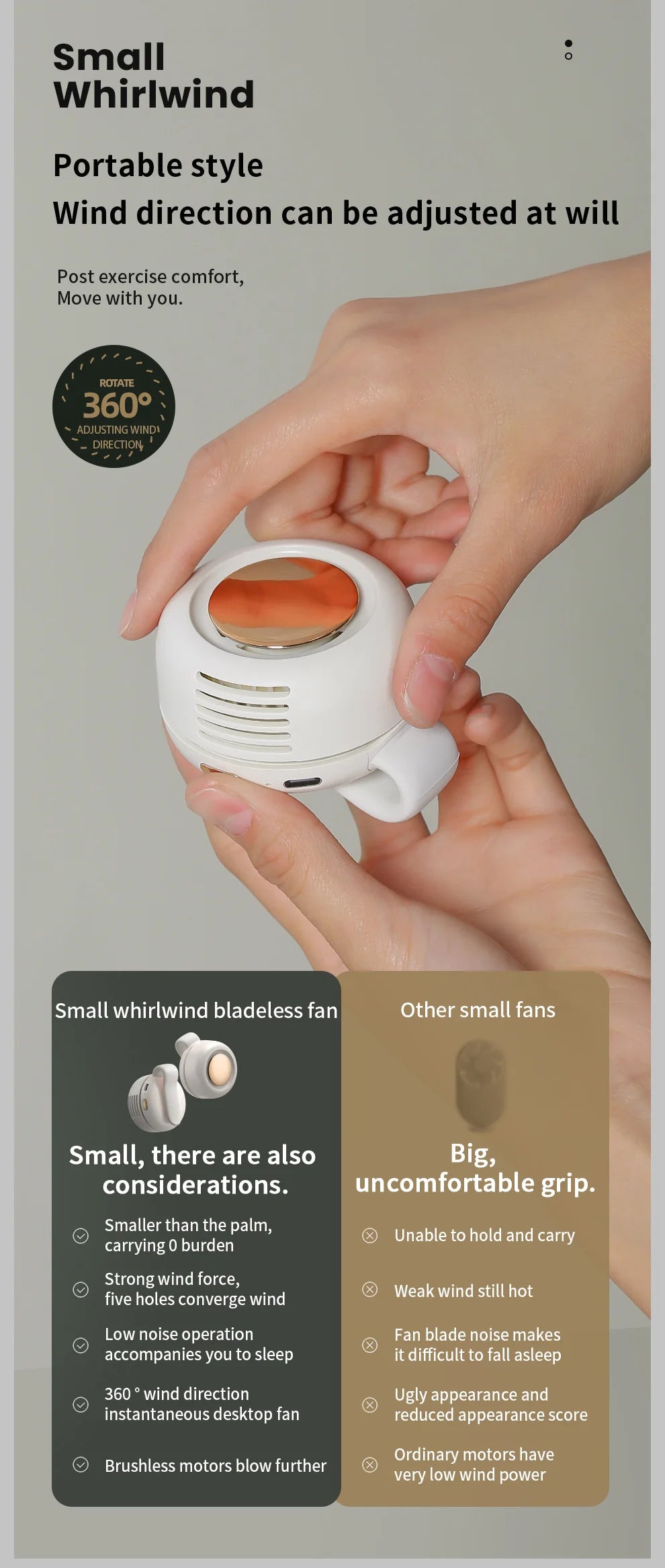 2026 Summer Clip-On Small Fan 360° Adjustable Lightweight And Portable Fan Suitable For Hands-Free Portable Fans When Going Out