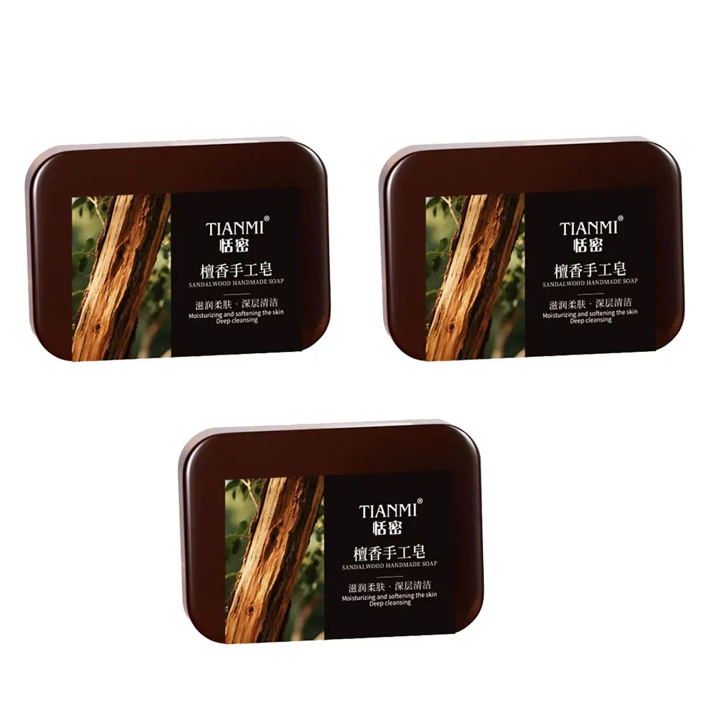Sandalwood Soap Cleansing Soap,Handmade Bath Deodorant Moisturizing Shower, Long Lasting Plant Based Body Soap For Men & Women