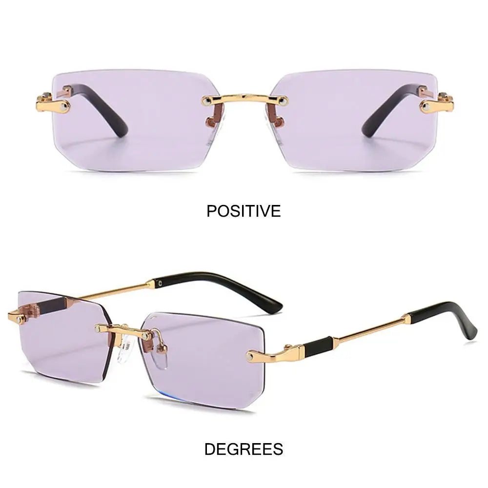 Rimless Sunglasses Rectangle Fashion Popular Women Men Shades Small Square Sun Glasses For Female male Summer Traveling Oculos