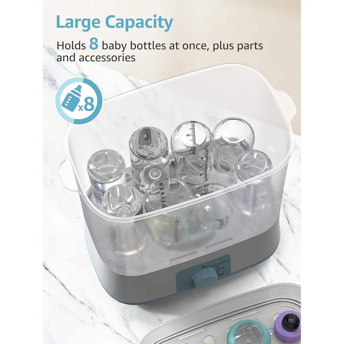 Baby Electric Steam Sanitizer Newborn Feeding Bottle Sterilizers Dryer Heater Large Box Steamer HighTemperature Sterilization