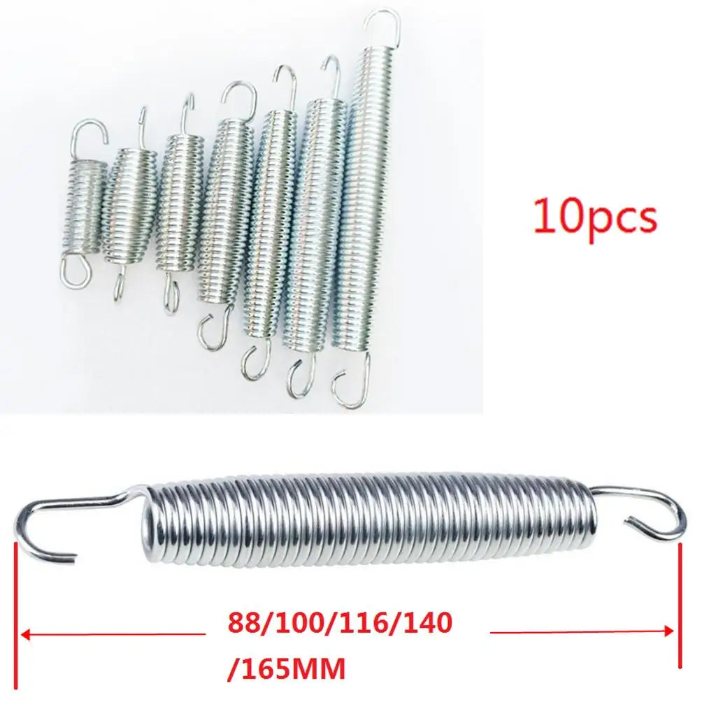 10 Pcs Stainless Steel Chrome-plated High Strength Professional Trampoline Springs Trampolines Hardware Accessories 3.5-6.5''