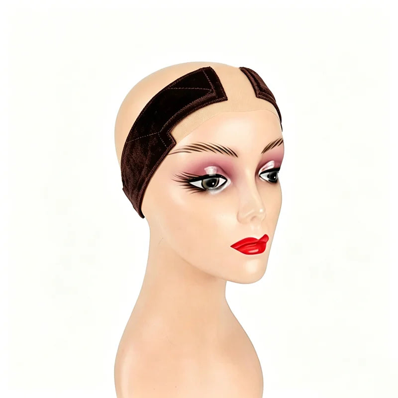 1Pc Invisible Nude Velvet Wig Grip Headband Non Slip Elastic Adjustable Wig Band for Lace Frontal Wigs Women