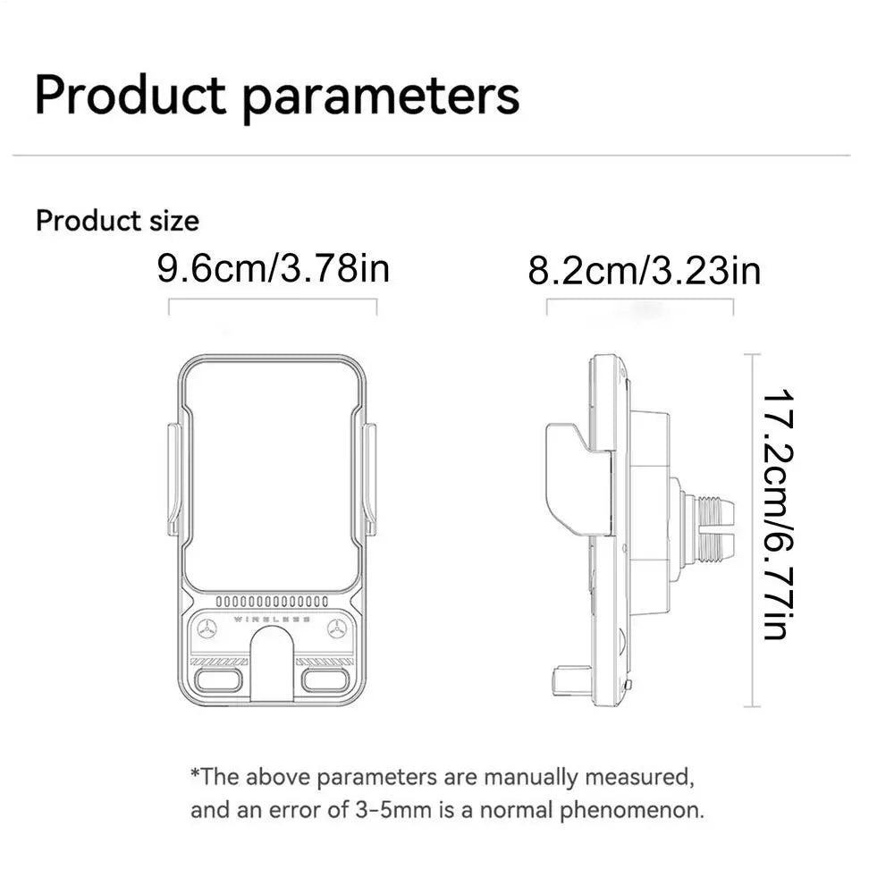 15W Auto-Clamping Wireless Car Charger Mount Fast Charging Air Vent Phone Holder with One-Hand Operation for Driving