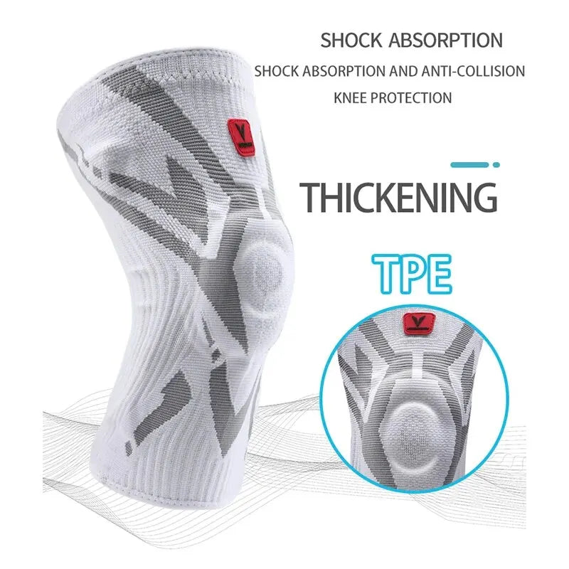 Durable Professional Knee Brace for Basketball Workout Antislip Strip Side Stabilizers Sport Knee Support with TPE Pad