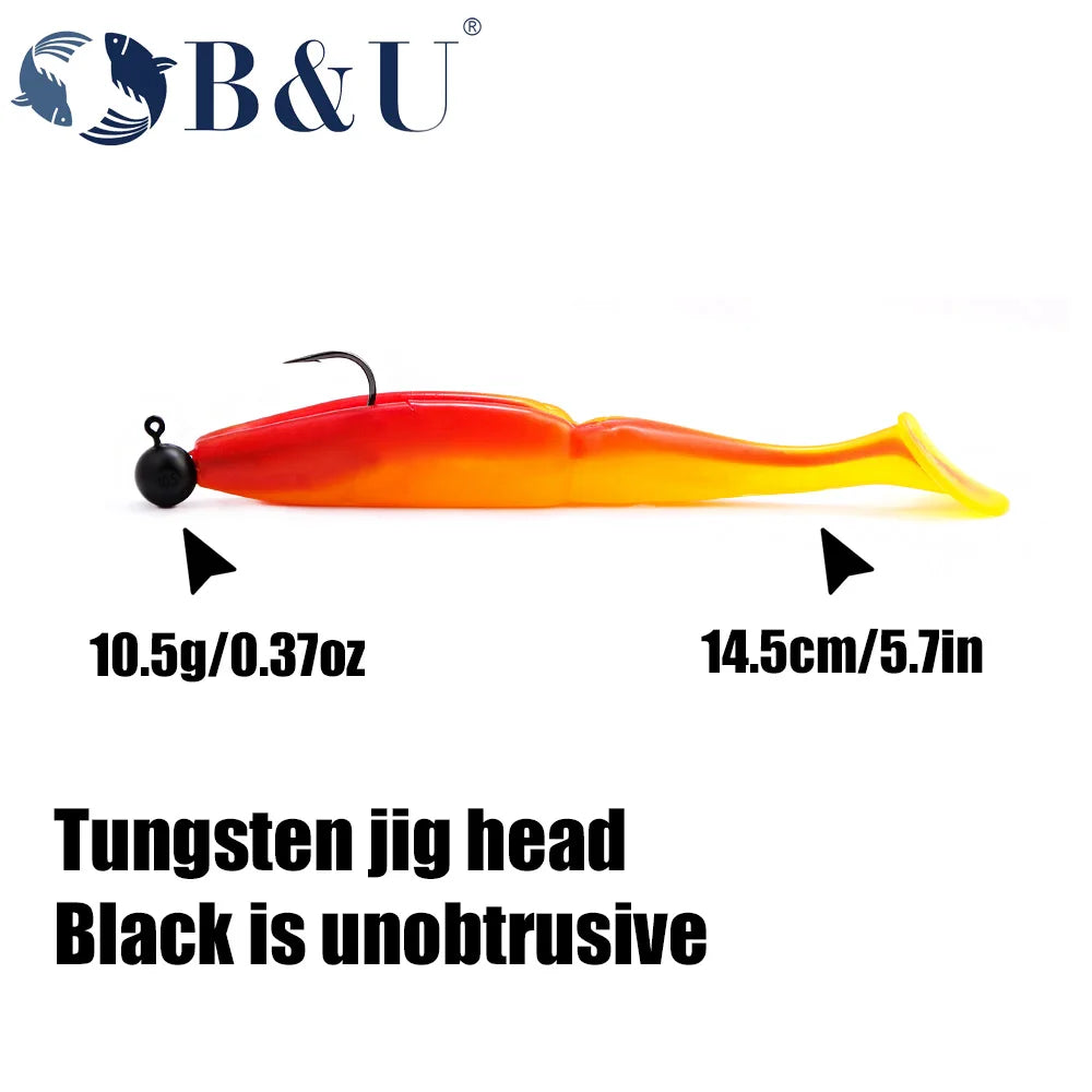 B&U Tungsten Jig Head Fishing Hook Barbed Fishhook Fishing Tackle Accessories Kit Pesca Pike Bass Swimbait Fishhooks
