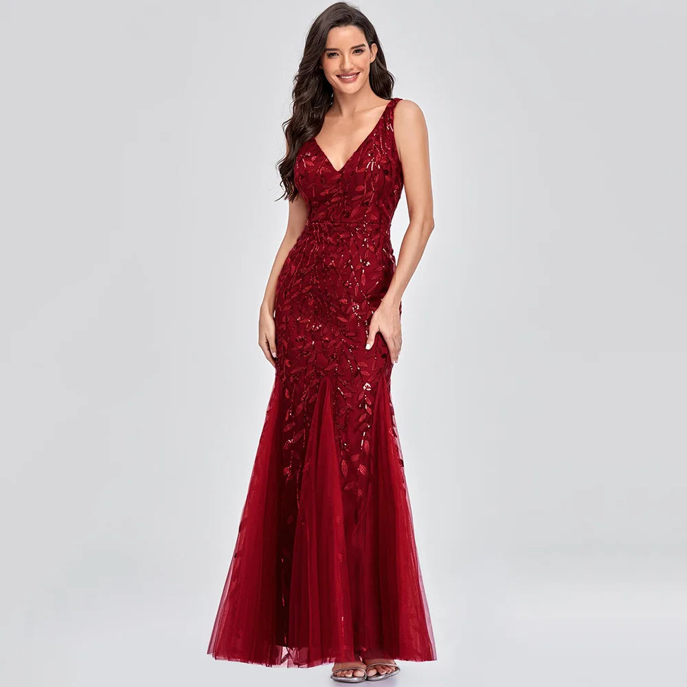 Sexy vintage Maxi Sequin cocktail Dress bridesmaid Prom Dresses for Women Casual Party Long sleeve club Bodycon Dress vestidos