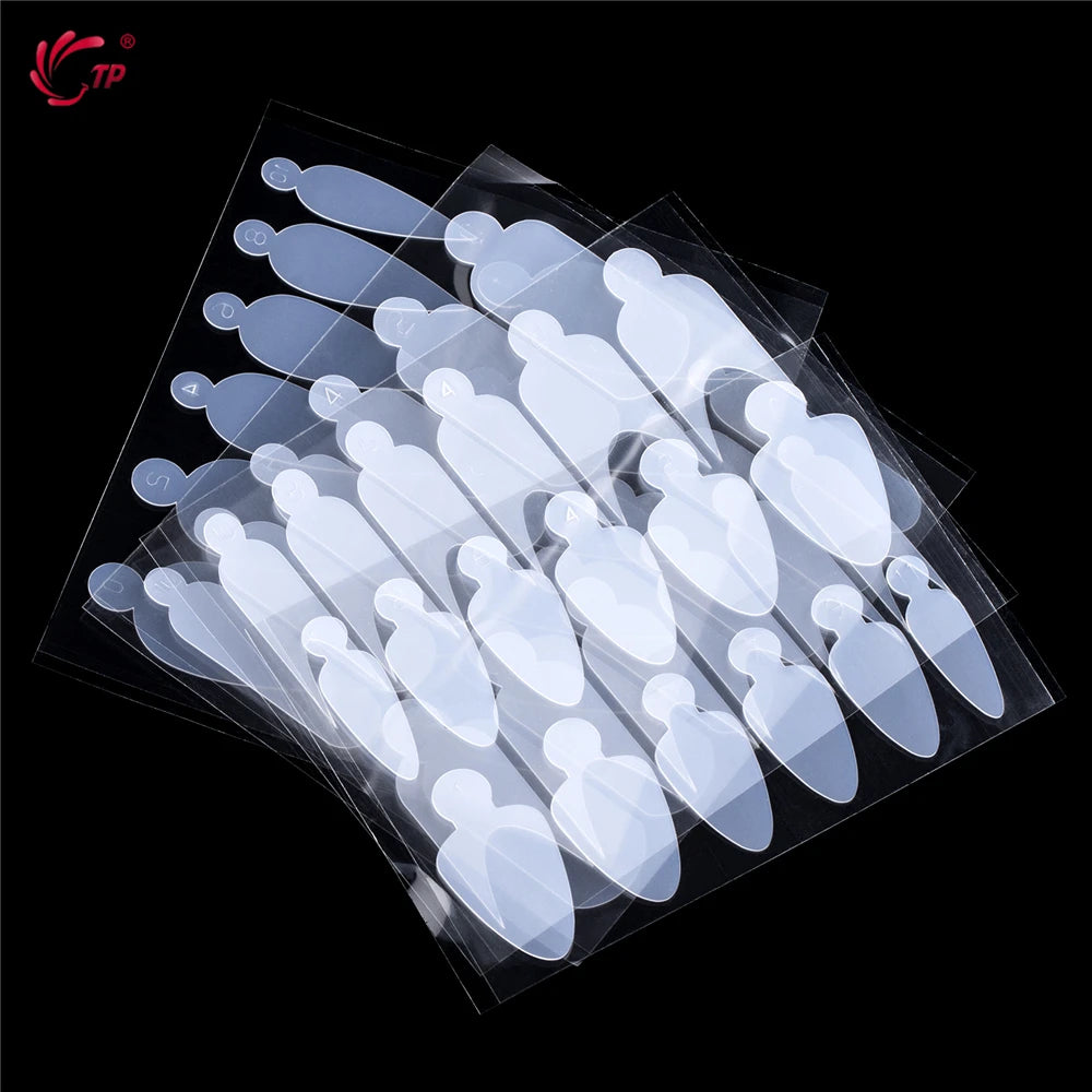 TP 24pcs French Dual Form Nail Silicone Pad for Nail Gel Polish Reusable Soft Top Mold Duet System Nail Forms Stickers Nail Tool