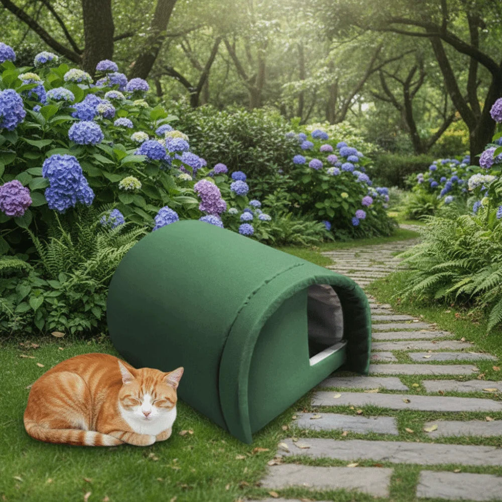 Durable Warm Pet Cat House Windproof Thicken Outdoor Cat Shelter Vaulted Design Waterproof Stray Cat Den Outdoor