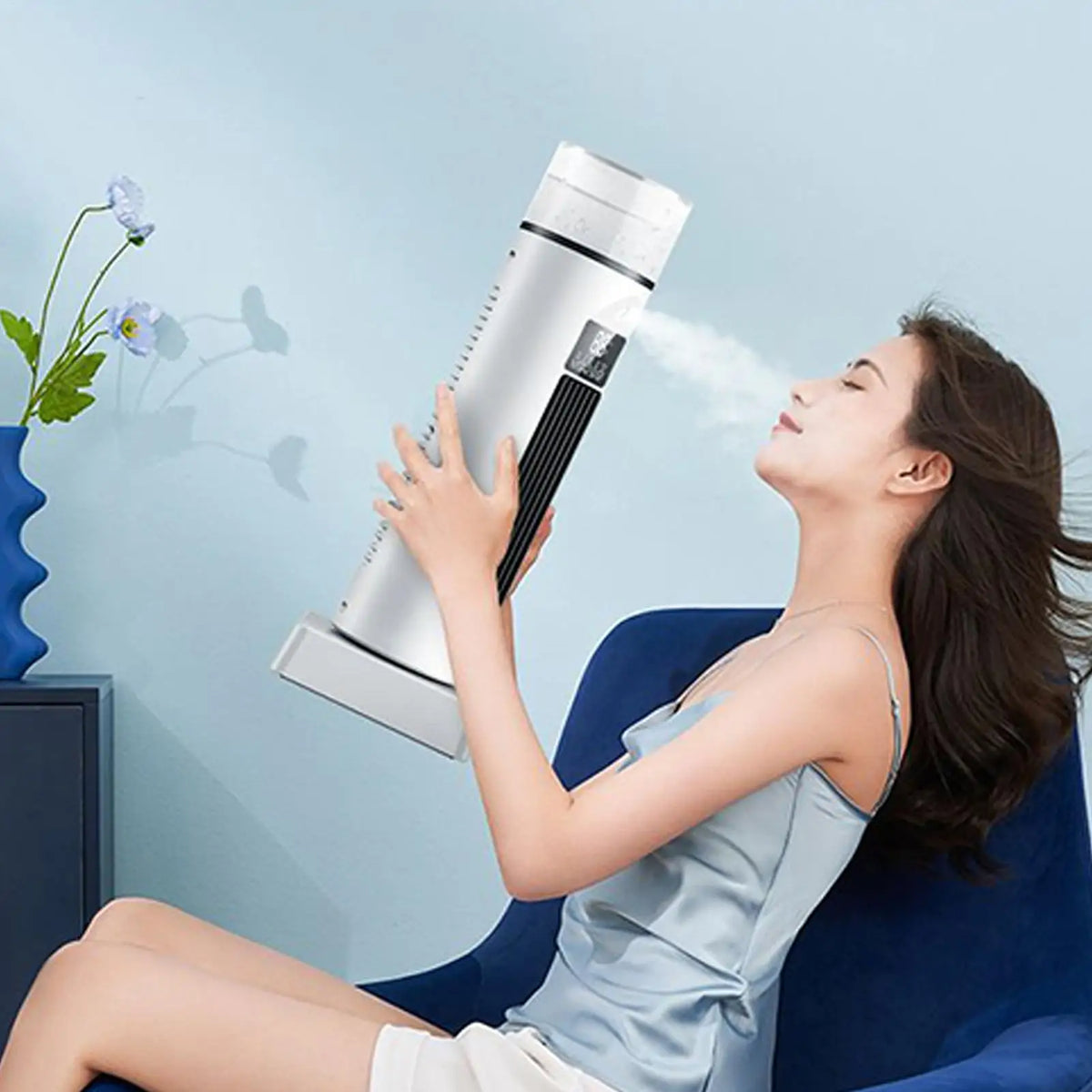 USB Leafless Spray Fan Blow Cold Air Space Cooler Bladeles Cooling Fans Quiet Cool Bladeless Gadgets With Timer & Remote