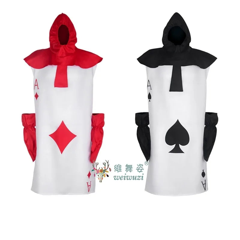 Halloween Costume Tale Playing Cards Cosplay Costume Funny Festival Interesting Stage Perfermance Fancy Clothing Carnival Happy