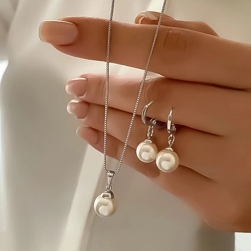 3 Pcs Jewelry Set Of Earring Pendant Necklace For Women Exquisite Fashion Wedding Gift