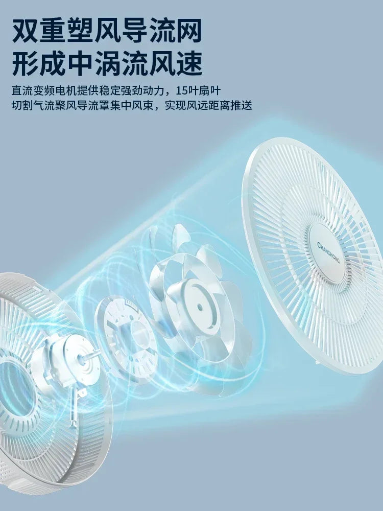 220V Wall-mounted fan with wall-mounted fan, large wind-powered fan, small remote-controlled wall-mounted  with shaking head AD