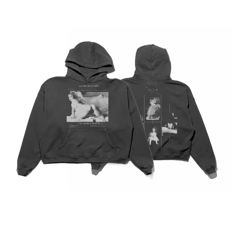 Ripped Streetwear Hooded Loose Casual Men Women Pure Cotton Hoodies Sweatshirt Best Quality UK erd Hoodies