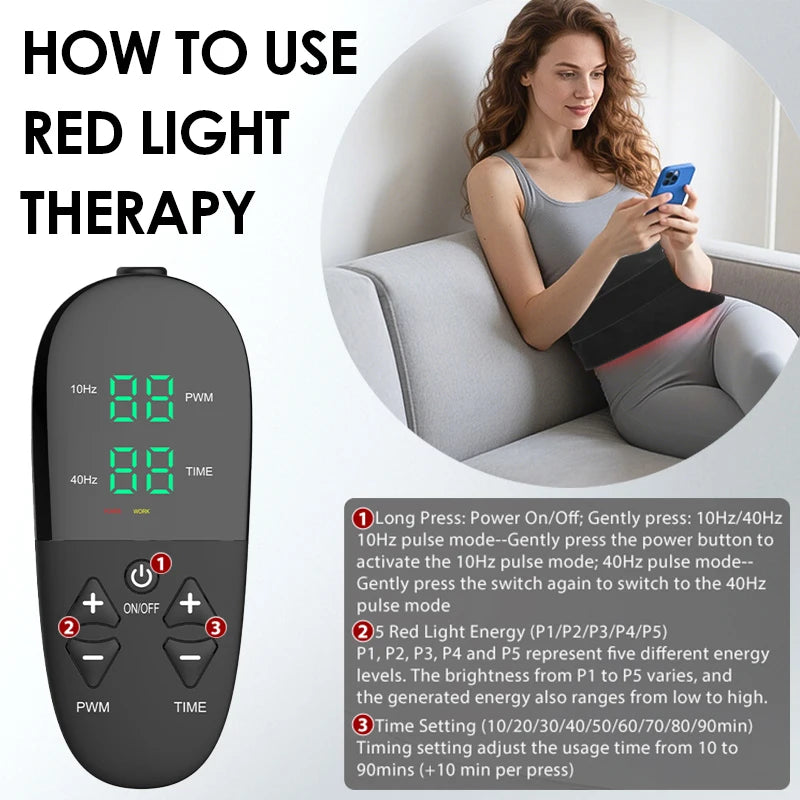 Red Infrared Light Therapy Pad LED Beauty Devices 210pcs LED Bead Red Light Belt for Face and Body Back Knee Hands Feet Relief