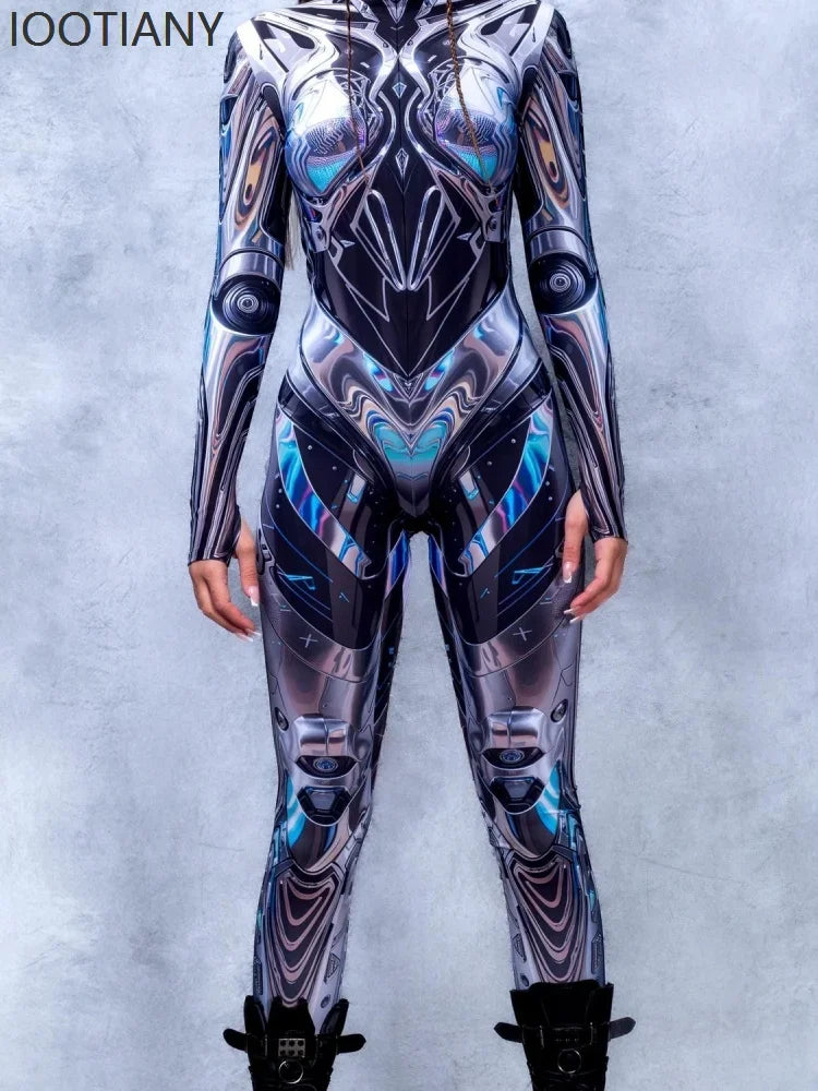 Halloween New Fashion Pink Adult Female Girlfriends Costume Cosplay Tights Cyberpunk Steam Tights Stage Role-playing Costumes