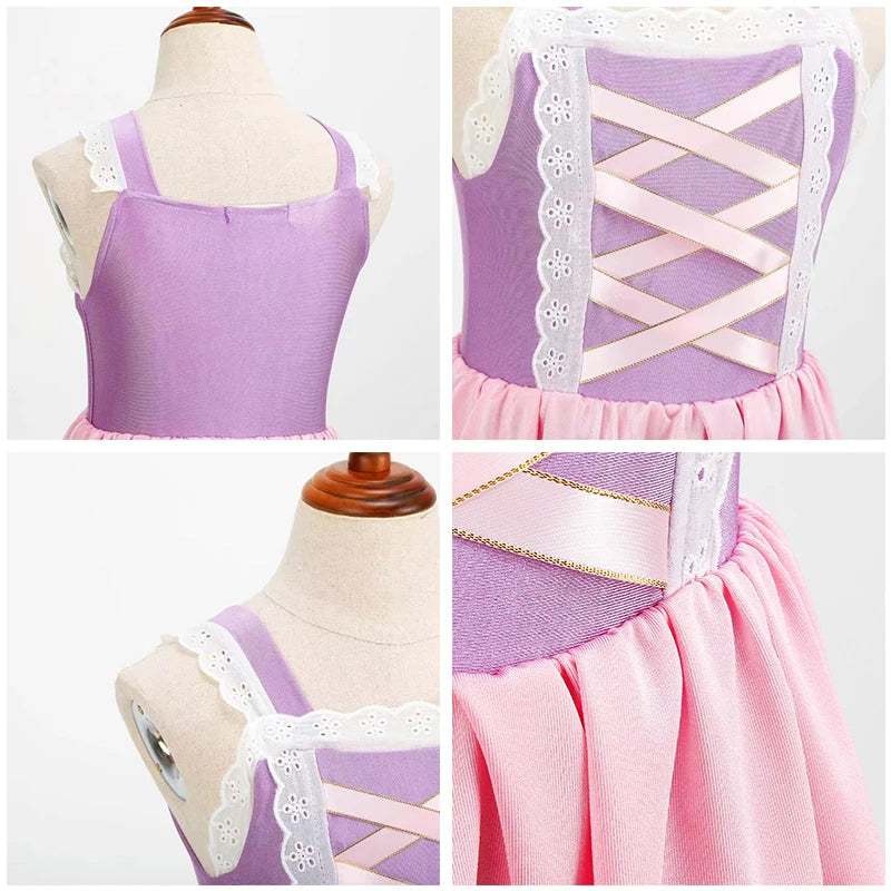 Girls Ruffle Style Princess Swimwear Rapunzel Separate Swimsuit Kids Elsa Anna Jasmine Princess Swimsuits Beach Bikini