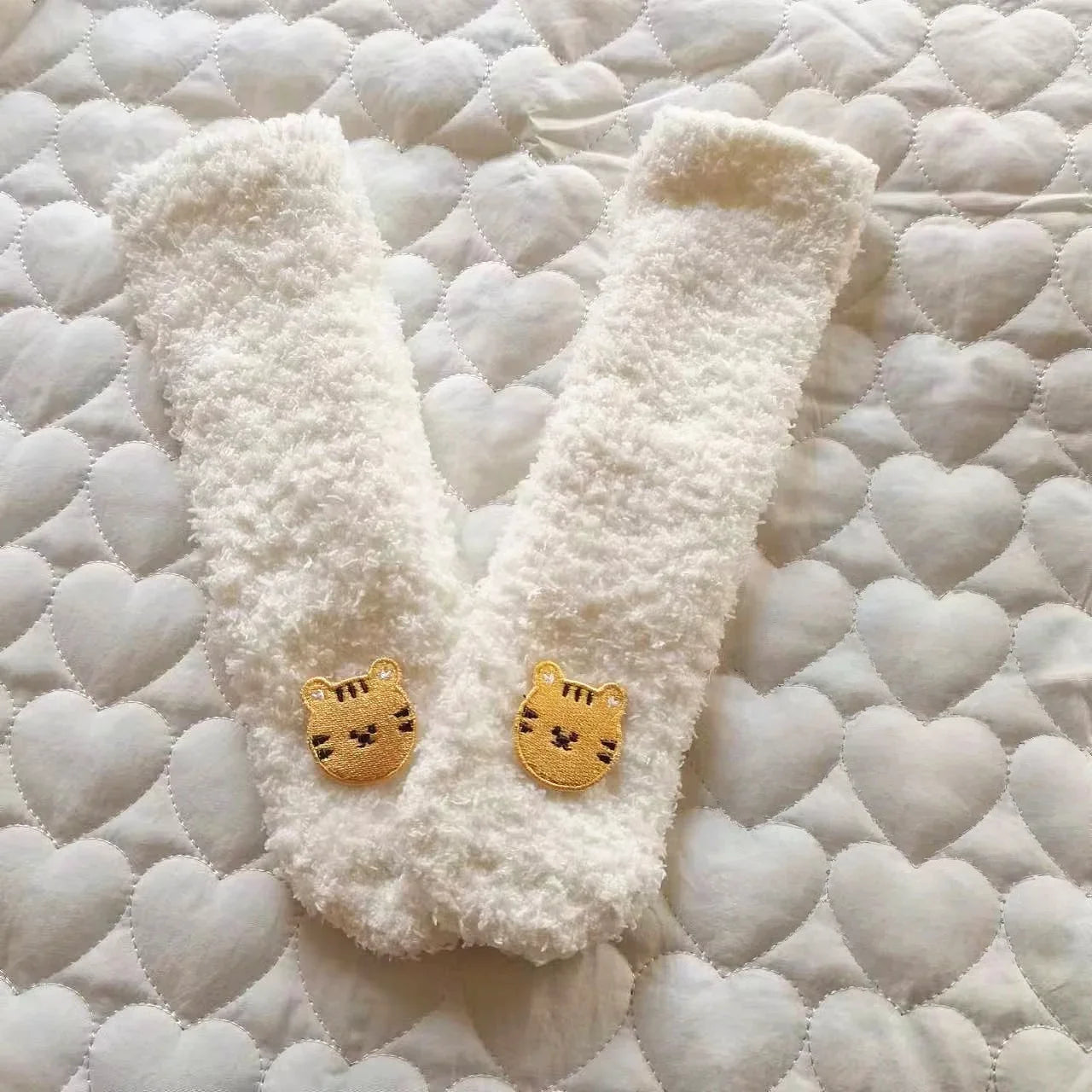 Winter New Baby Fleece Padded Socks Warm Thicken Toddler Girls Floor Socks Cartoon Embroidery Infant Sock Sleeves