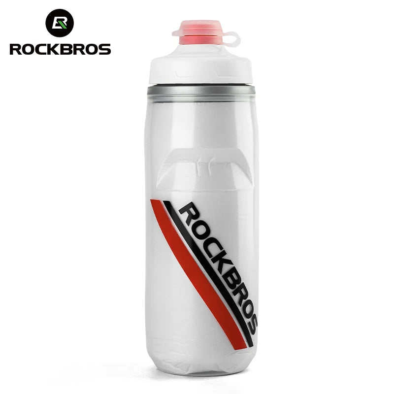 ROCKBROS 620ml Cycling Water Bottle Cold Water Insulated Thermal Silicone Bottle Outdoor Sports MTB Road Bike Bicycle Bottle