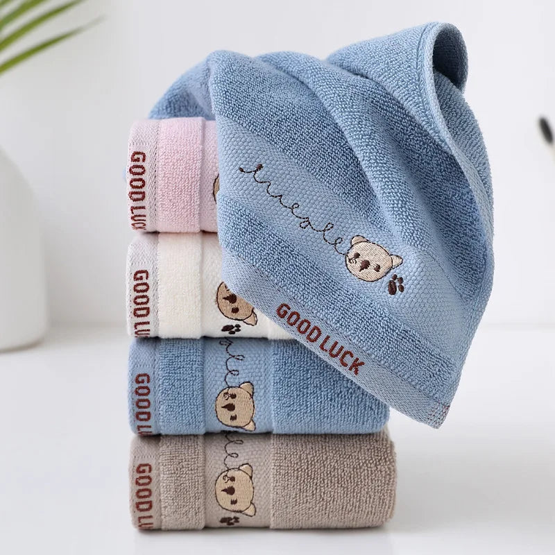 Baby Towels Cotton Bath Towel  Handkerchief Face Washcloth Cute Cartoon Bear Hand Wipe Soft Children Towels Kids Newborn Bathing