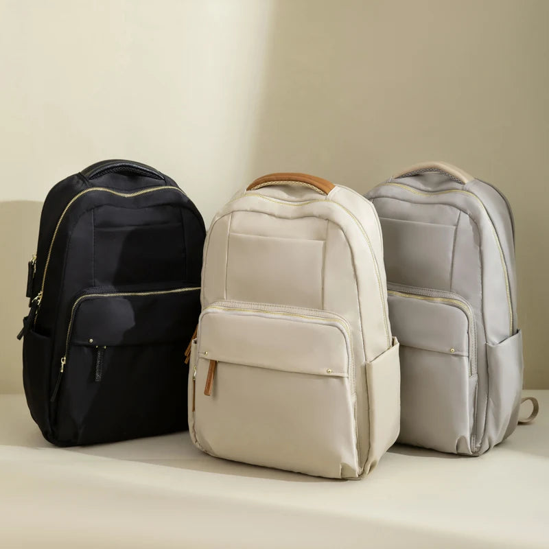 Luxury Laptop Backpacks for Women 15.6" Size Notebook Bag Large Cabin Space Business Travelbag Ladies Bookbags Big Zipper Pocket