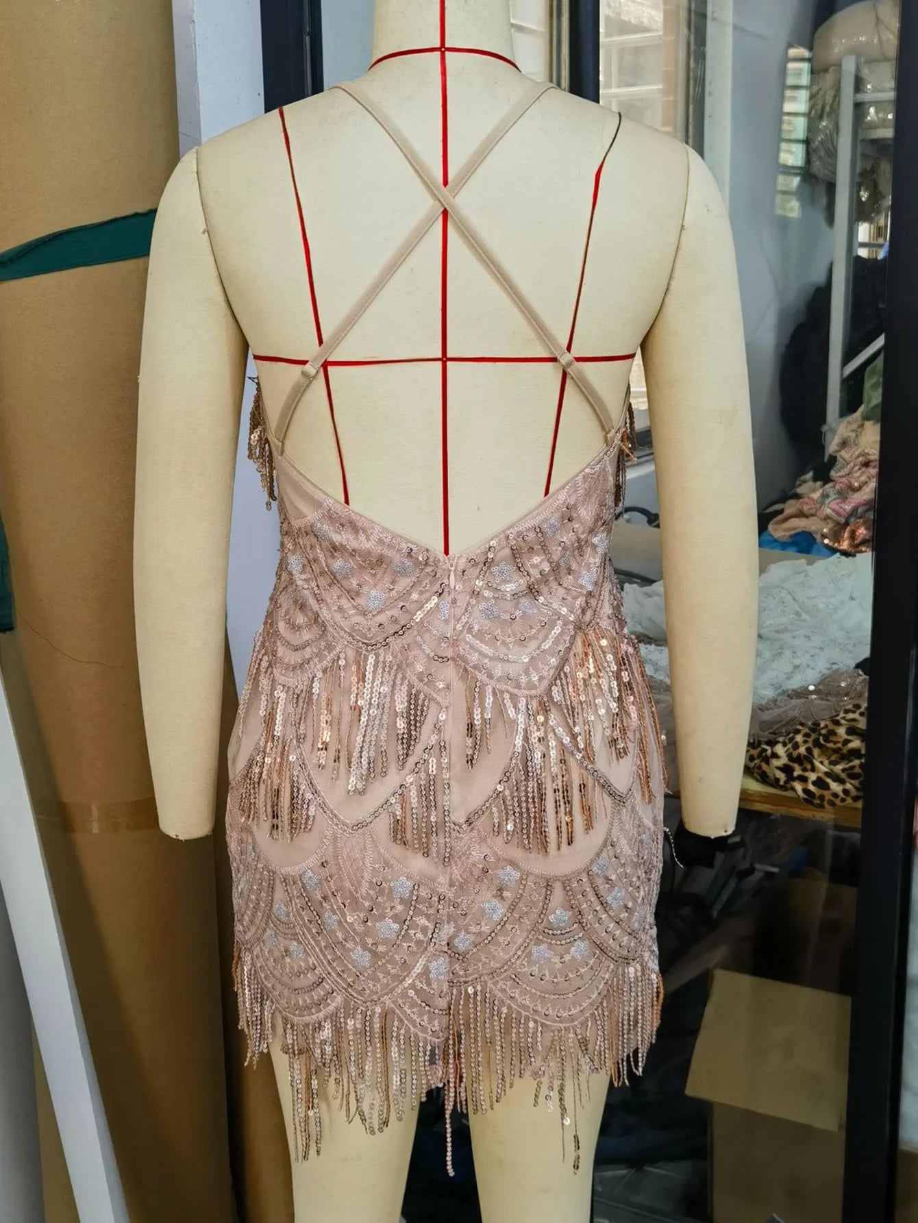 Prom Dress Tassel Spaghetti Strap Women Fashion Sexy Mini Welcome Dress Evening Dresses Elegant Party Club Cocktail Dress HWY240
