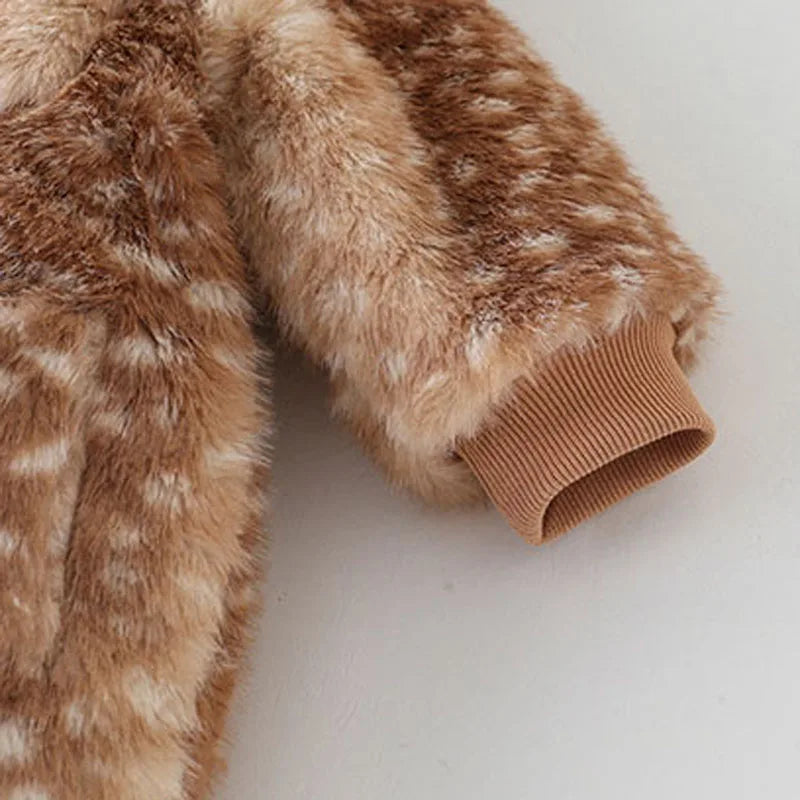 IYEAL  Baby Winter Thick Fleece Jumpsuit Christmas And New Year Jumpsuit Baby Super Cute Cotton Coat Outdoor Warm Jacket