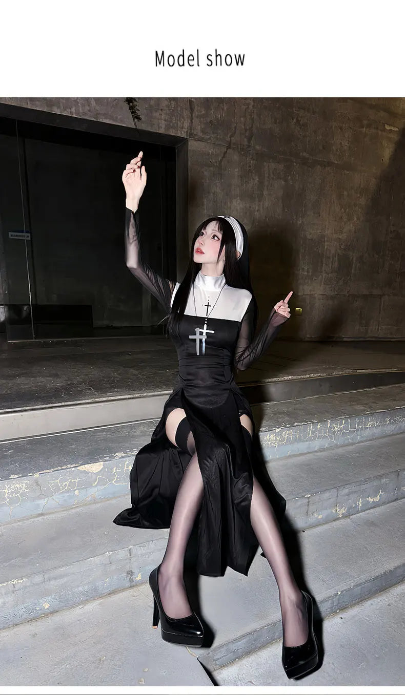 2026 Halloween adult costume cosplay sexy nun costume Nun carnival cosplay performance costume