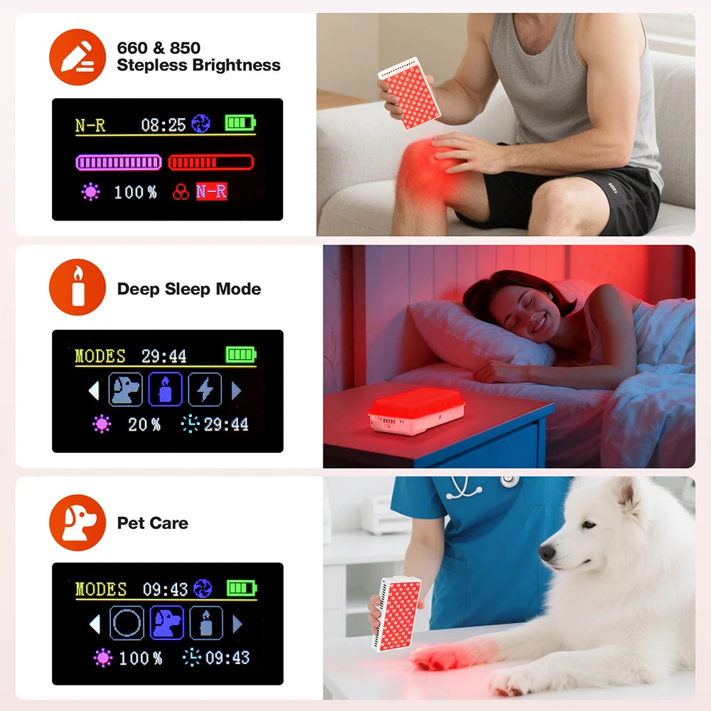 NEW 144 PCS LED Red ＆Infrared Light Therapy Lamp 850nm 660nm LED Beauty Devices for Relieve Full Body Pain Red Light Relief Knee