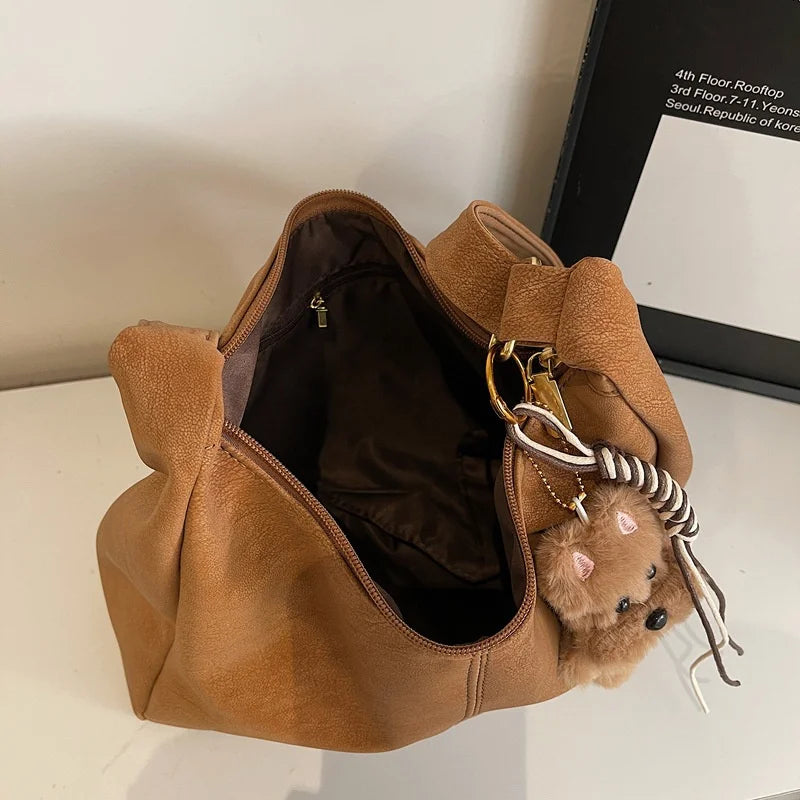 Fashion Soft PU Leather Tote Bags for Women Trend Female Simple Large High Capacity Shoulder Women Handbags Messenger Bags