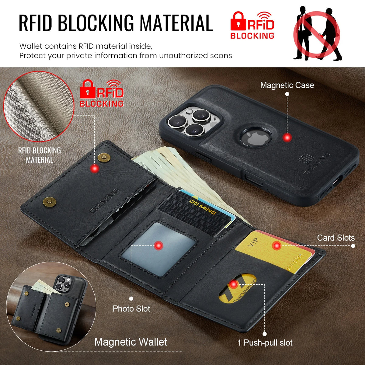 Magnetic Leather Wallet Card Phone Case For iPhone 17E 17 Air 16E 16 Pro Max 15 Plus 14 13 12 11 Flip Wireless Charging Cover