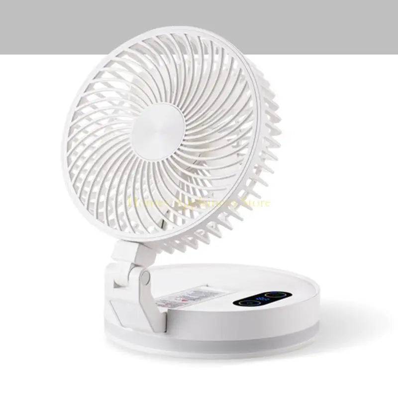D0AB Multifunctional Folding Fan with Soft Light Portable Air Circulation Fan Remote Control Quiet Office Fan Easy to Use