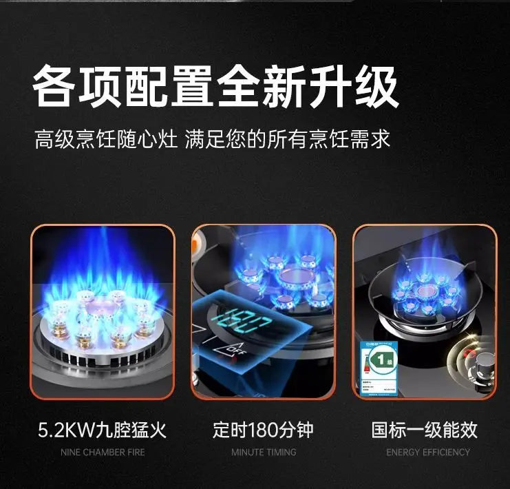Single Gas Stove Household Fierce Flame Desktop Embedded for Natural Gas and LPG