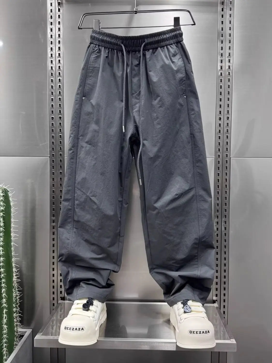 2025 New Trendy Brand Loose Wide Leg Pants Summer Casual Pants Men's Puff Handsome Work Pants Versatile Straight Leg Sports Pant