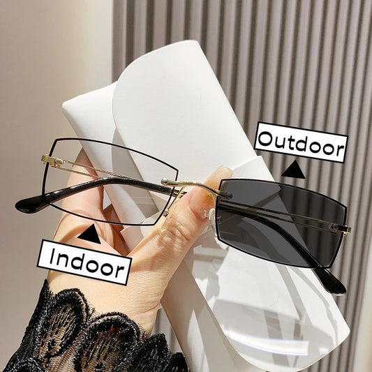 Fashion Intelligent Photochromic Reading Glasses Color Changing Far Sight Eyeglasses for Men Women Vintage Outdoor Sunglasses