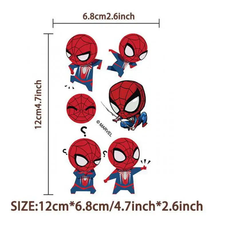 10Pcs/set Marvel Cartoon Spider Man Temporary Tattoo Stickers Cute Spider Man Tattoo For Funny Birthday Party Gifts