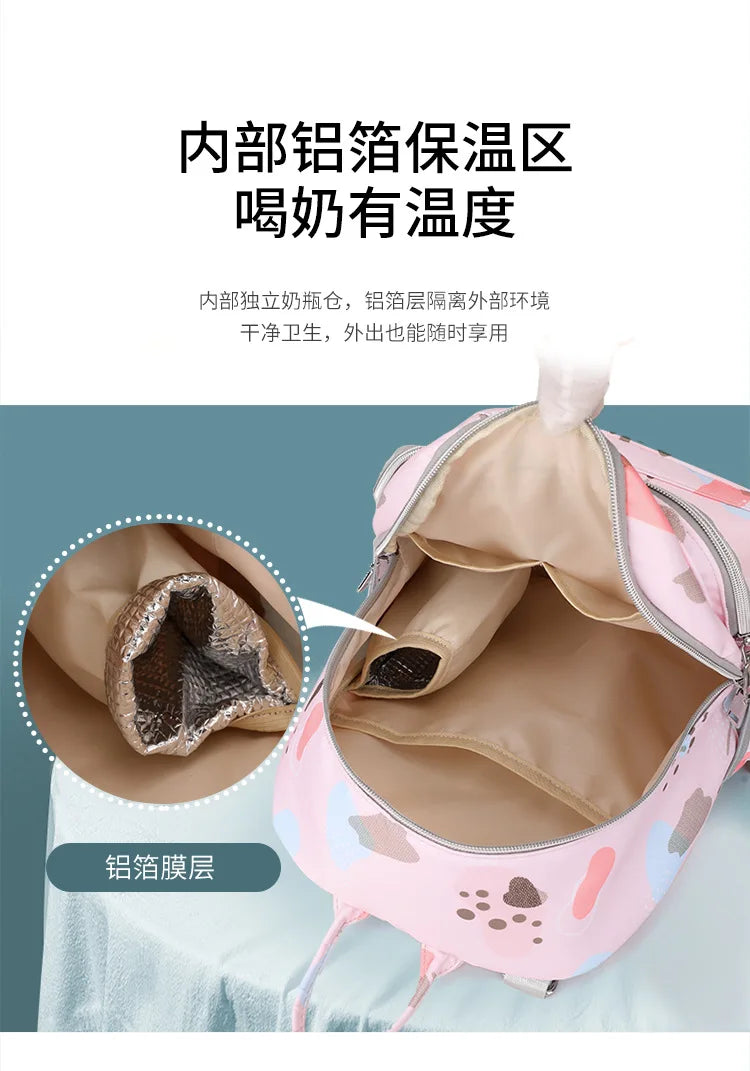 Fashion Mummy Travel Stroller Bag Large Capacity Mother Bag Carrying Pregnant Baby Nappy Backpack Activity Baby Diaper Backpack