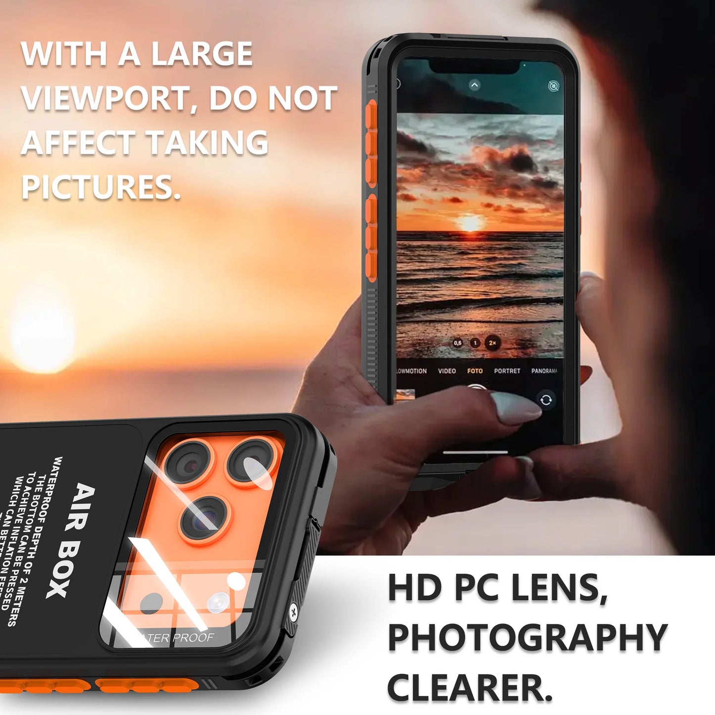 IP68 Waterproof Phone Case for iPhone 6.1/6.7 inch Series, with Floating Ring, Touchable, Suitable for iPhone 17/16/15/14/13/12