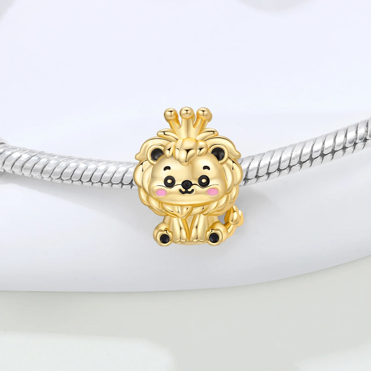 925 Sterling Silver Cute Pet Animal Lion King Pendant DIY Jewelry Beads for Women Bangle Bracelet Necklace Birthday Party Gifts