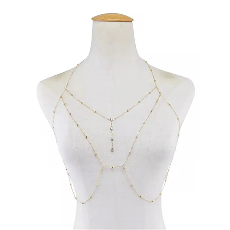 1pcs Jewelry Bust Chain Bikini Belly Chain Female Waist Chain Beach Body Chain Choker Necklace Jewelry For Women
