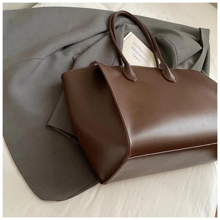 Luxury Women's Large Tote Bag Genuine Leather Shoulder Bags 2025 Female Retro Handbags High Quality Ladies Messenger Bag Black