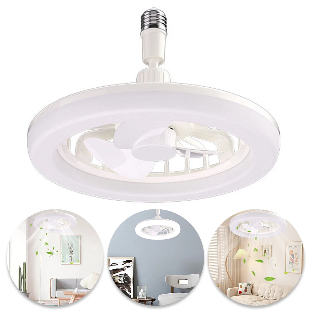 Ceiling Fans with Lights and Remote Socket Ceiling Fan Light Screw in E27 LED Bulb Fan Dimmable LED Fan Light for Bedroom