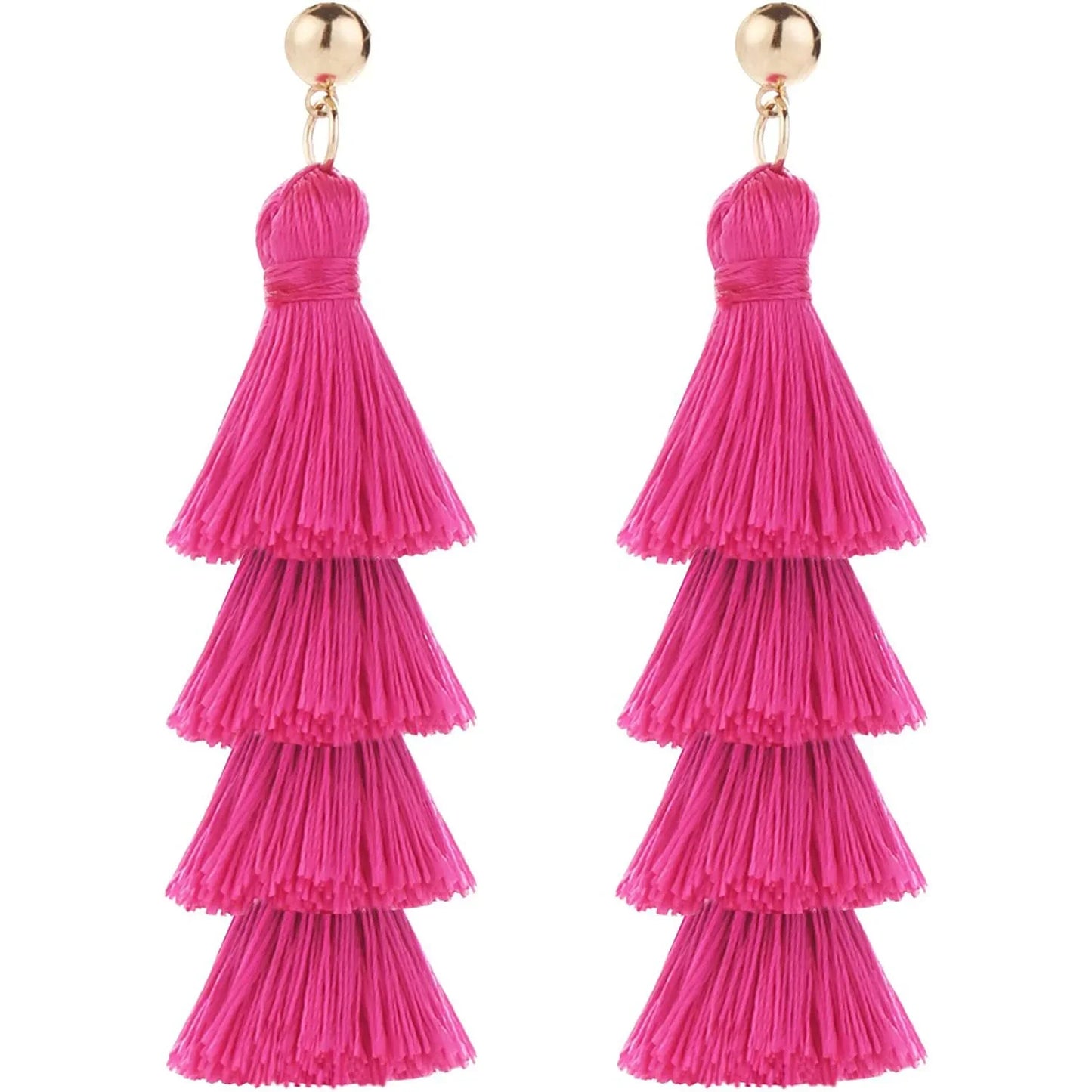 Bohemian Pink Geometric Earrings Women Summer Vacation Fashion Jewelry Classic Pendant