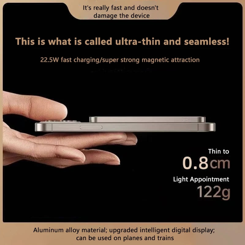 Lenovo 30000mah High-capacity Magnetic Wireless Fastcharging Powerbank Lightweight Portable For Air Travel With External Battery