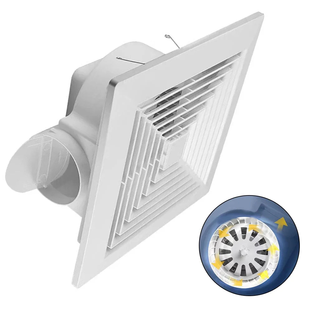 Ceiling Exhaust Fan for Kitchen Bathroom Powerful Airflow Strong Suction Silent Ventilation Fan with Energy Saving Copper Motor