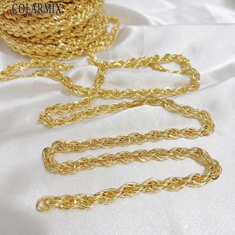 5Meters Hotsell Chunky Chains gold Metallic Fashion Jewelry gift Hip pop Necklace Fashion Jewelry