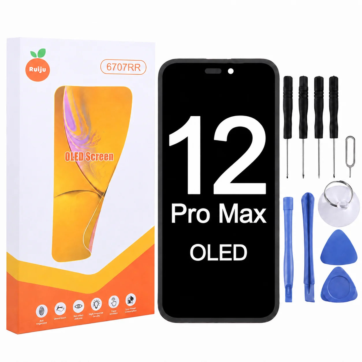 RJ Flexible Soft OLED Display for Iphone 12 13 14 15 16 Pro Max Plus Screen Touch Digitizer Assembly