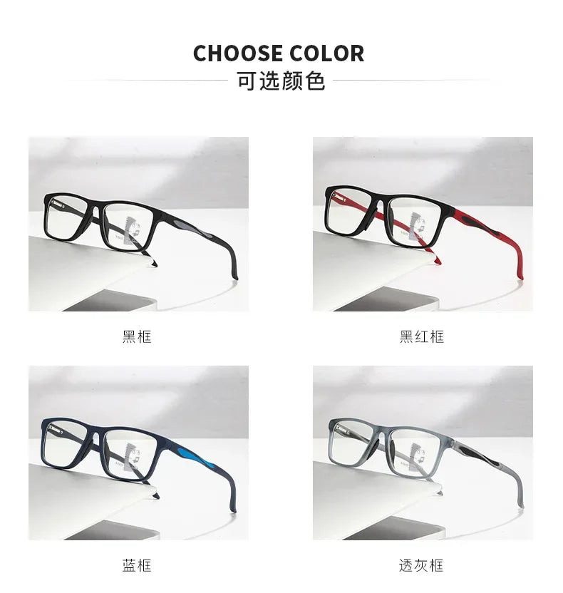 Dual Use Spring Leg Photosensitive Color Changing Multifocal Reading Glasses Anti Blue Light Lightweight Sports Reading Glasses