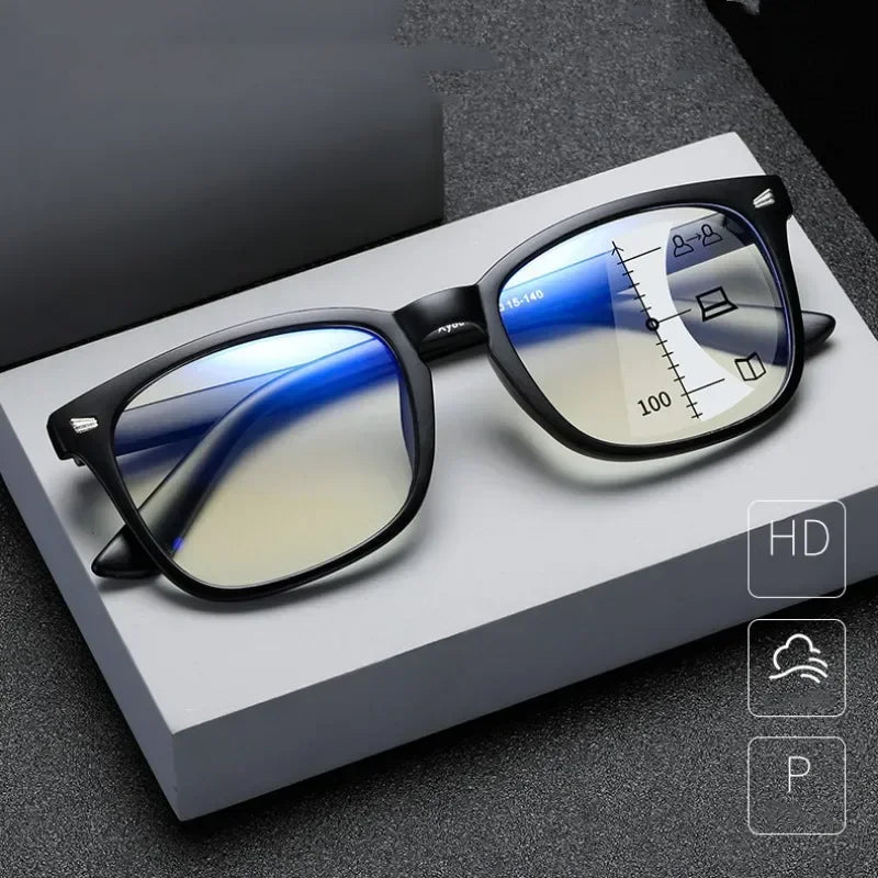 Intelligent Color Changing Near Far Sight Glasses High Definition Eye Protection Photochromic Goggle Uinsex Multifocal Eyeglass